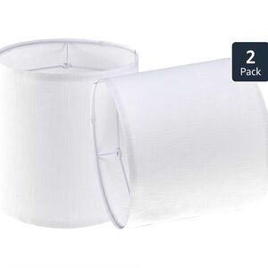 White Drum Lamp Shades - 2 Pack